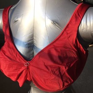 Lilyette Red Satin bra size 36DDD